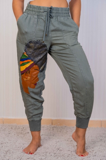 Picture of Gray Jeans for Women: African Theme
