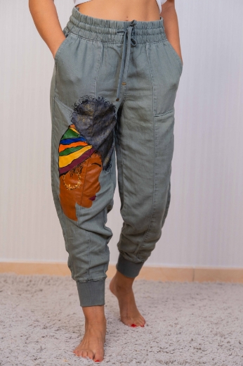 Picture of Gray Jeans for Women: African Theme