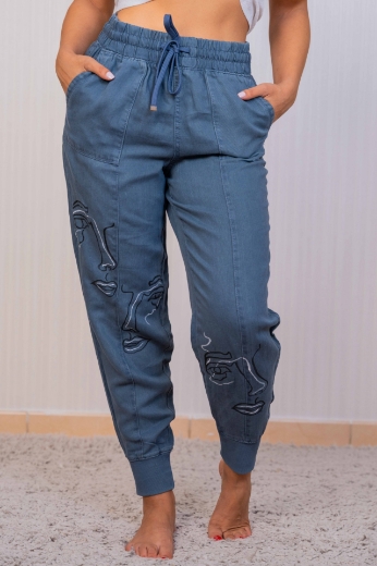 Picture of Light Blue Women's Jeans: African Theme
