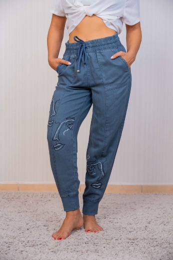 Picture of Light Blue Women's Jeans: African Theme