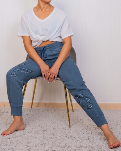 Picture of Light Blue Women's Jeans: African Theme