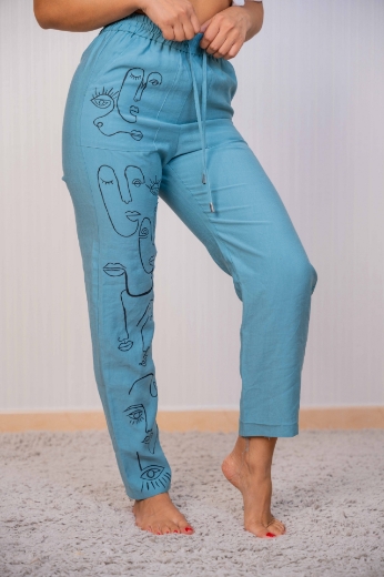 Picture of Light Blue Women's Jeans: African Theme