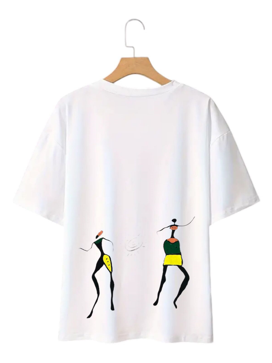 Picture of White and Black cotton T-shirt African style