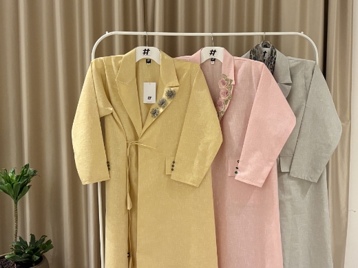 Picture of Pink Lenin Formal Abaya 