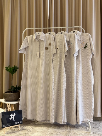 Picture of Striped Shirt Dress with Delicate  – Light, Comfortable & Chic