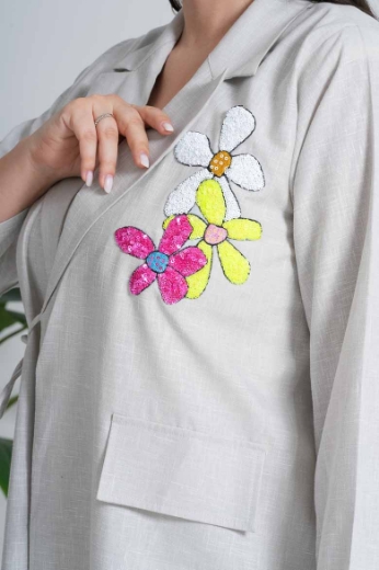 صورة عباية كتان رسمية - باللون الأصفر